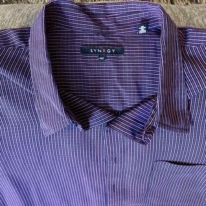 Synergy Short Sleeve 3XL Tall Purple Black Stripe